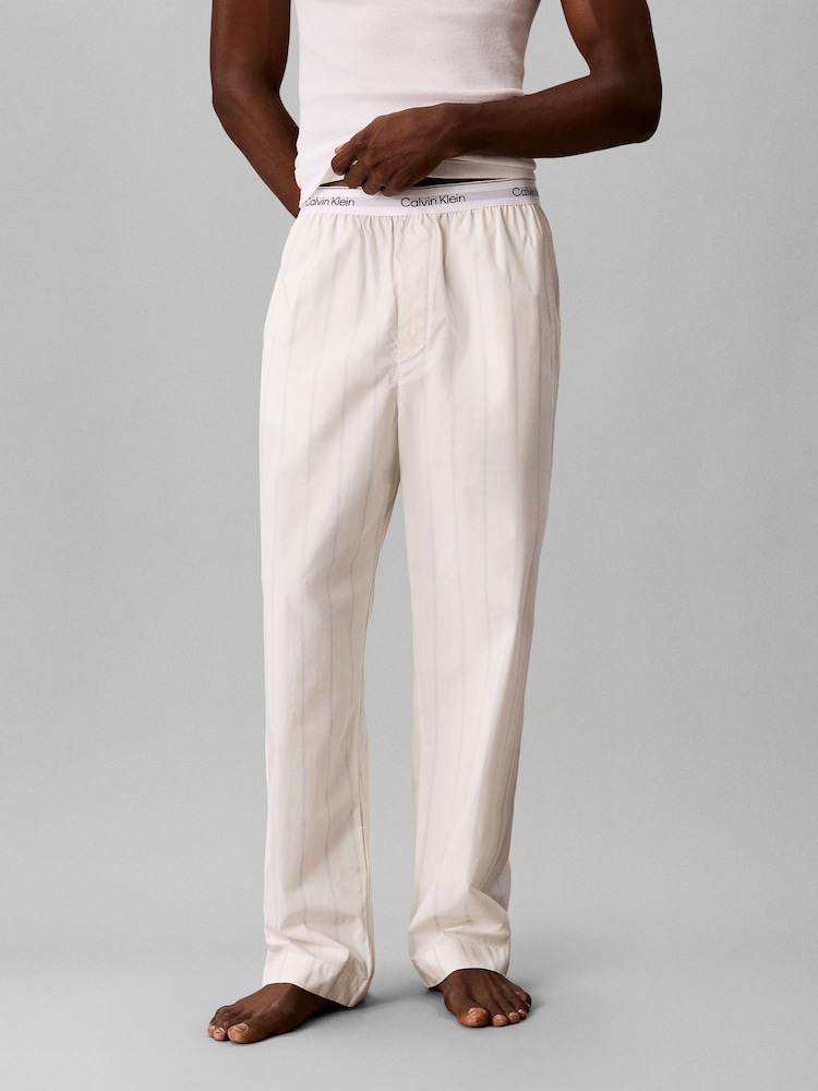 Calvin Klein White Cotton Poplin Pyjamas - Image 1 of 6 Calvin Klein White Cotton Poplin Pyjamas - Image 1 of 6