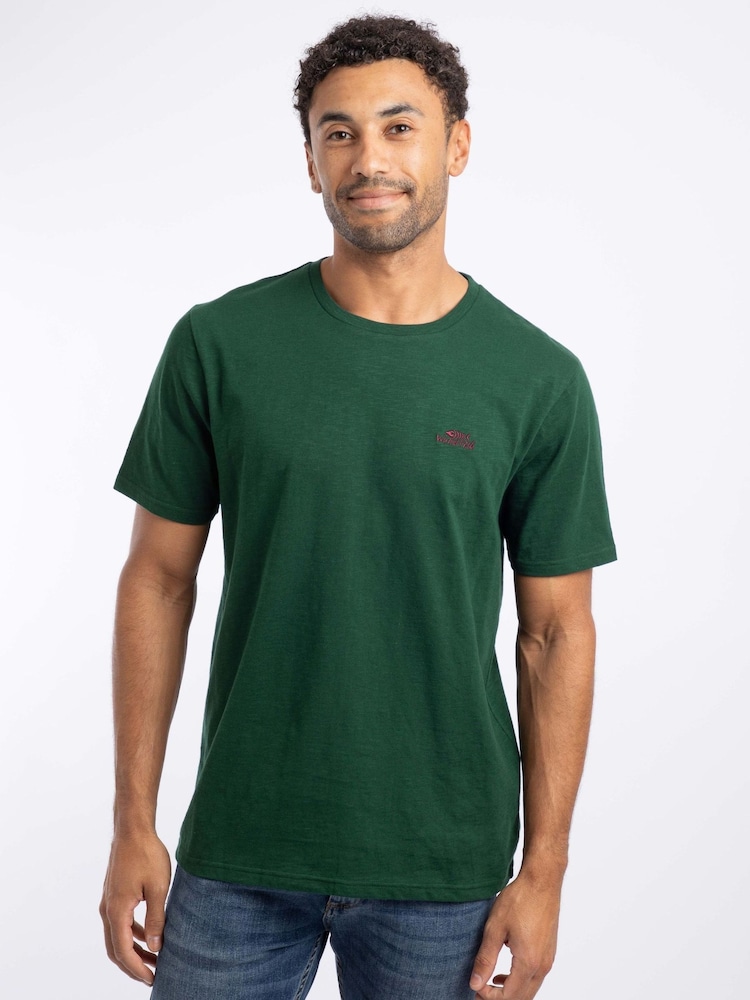 Weird Fish Green Fished Branded Cotton T-Shirt - Image 1 of 6 Weird Fish Green Fished Branded Cotton T-Shirt - Image 1 of 6