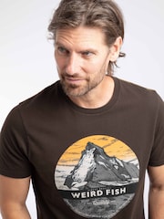 Weird Fish Brown Mountain Top Front Print Graphic T-Shirt - Image 3 of 6