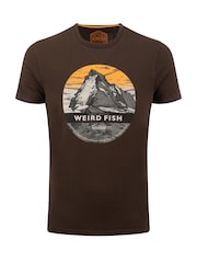Weird Fish Brown Mountain Top Front Print Graphic T-Shirt - Image 5 of 6