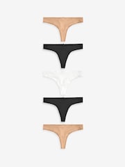 Parline Nude Thong Microfibre Knickers 5 Pack - Image 1 of 5