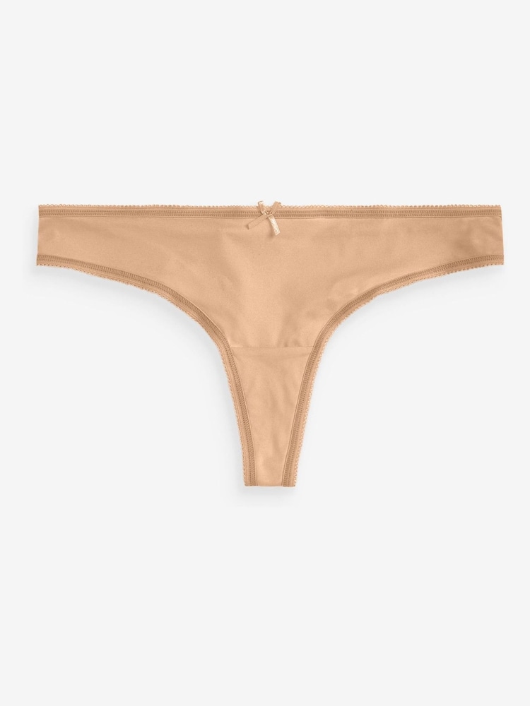 Parline Nude Thong Microfibre Knickers 5 Pack - Image 2 of 5