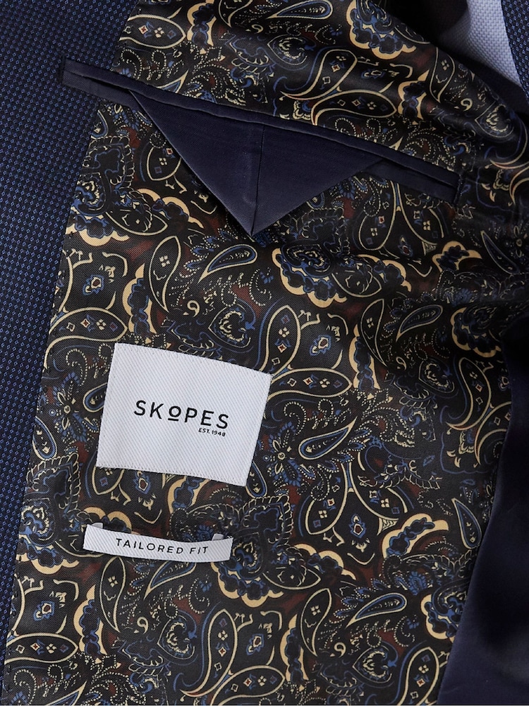 Skopes Blue Tailored Fit Fallon Wool Blend Suit: Jacket - Image 5 of 5
