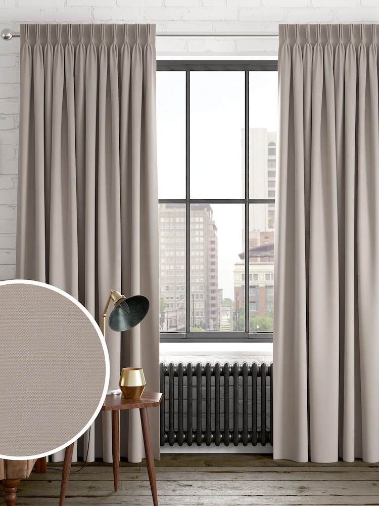 Dark Natural 100% Cotton Made to Measure Curtains - Image 1 of 9