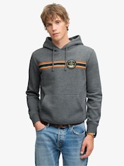 Superdry Grey Outdoors Stripe Logo Hoodie - Image 1 of 6