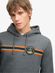 Superdry Grey Outdoors Stripe Logo Hoodie - Image 4 of 6