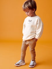 Cream 100% Cotton Sweatshirt and Joggers 2pc Set (3mths-7yrs) - Image 1 of 6