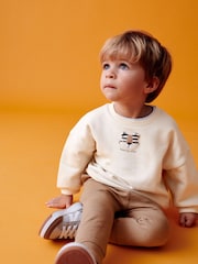 Cream 100% Cotton Sweatshirt and Joggers 2pc Set (3mths-7yrs) - Image 2 of 6