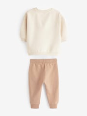 Cream 100% Cotton Sweatshirt and Joggers 2pc Set (3mths-7yrs) - Image 5 of 6