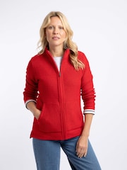 Weird Fish Red Sontee Full Zip Macaroni Fleece - Image 1 of 8