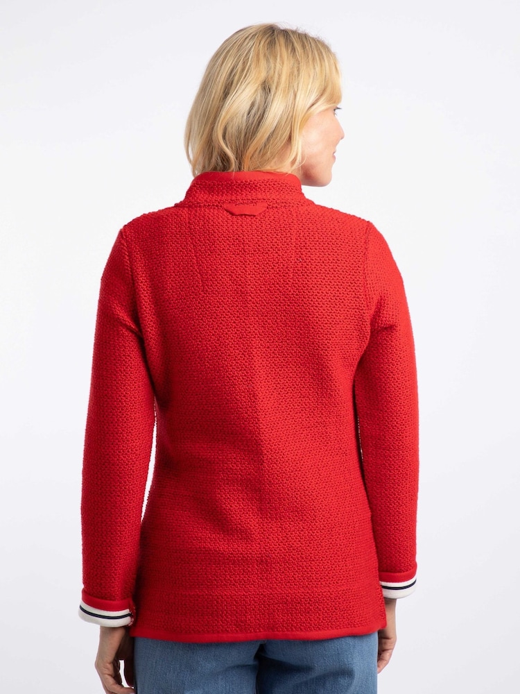 Weird Fish Red Sontee Full Zip Macaroni Fleece - Image 2 of 8 Weird Fish Red Sontee Full Zip Macaroni Fleece - Image 2 of 8
