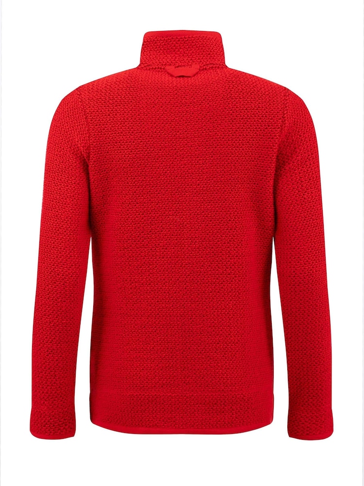 Weird Fish Red Sontee Full Zip Macaroni Fleece - Image 8 of 8 Weird Fish Red Sontee Full Zip Macaroni Fleece - Image 8 of 8