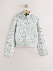 Harmaa Marli - Neppy Funnel Zip Neck Jumper - Kuva 1 / 3