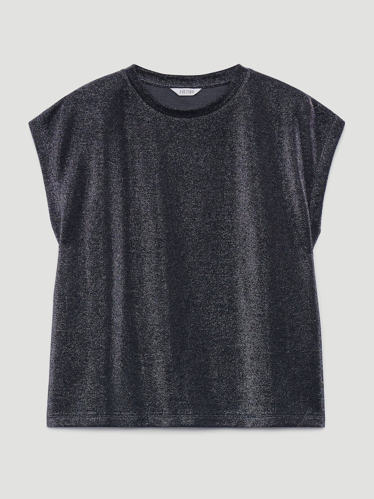Grau - Hush Aisling Slub Cotton T-Shirt - Bild 1 von 1 Grau - Hush Aisling Slub Cotton T-Shirt - Bild 1 von 1