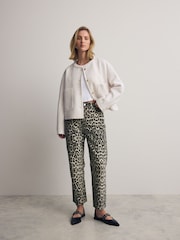 Ecru White Textured Boucle Jacket With Wool - Image 2 of 7