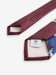 Burgundy Red Slim Volkswagen Camper Van Design Tie - Image 3 of 3