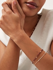 Red Beaded Stretch And Gold Tone Chain Bracelet Pack - Image 2 of 3