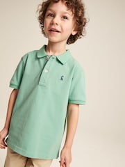 Joules Boys' Woody Green Pique Cotton Polo Shirt - Image 1 of 10