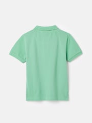 Joules Boys' Woody Green Pique Cotton Polo Shirt - Image 7 of 10