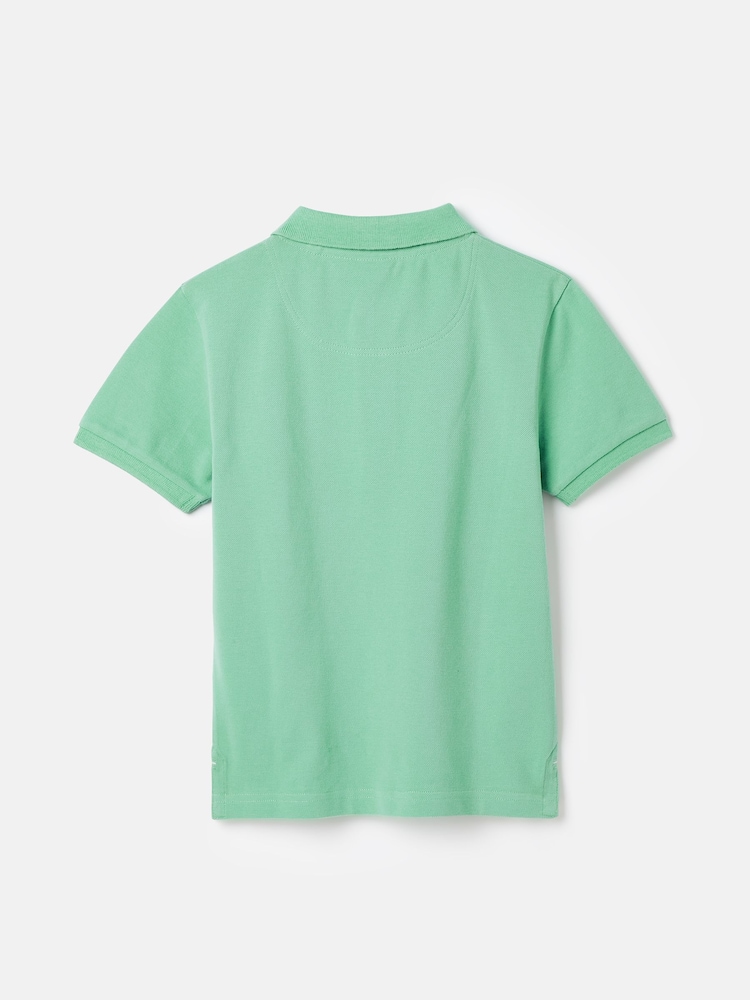 Joules Boys' Woody Green Pique Cotton Polo Shirt - Image 7 of 10