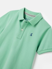 Joules Boys' Woody Green Pique Cotton Polo Shirt - Image 8 of 10