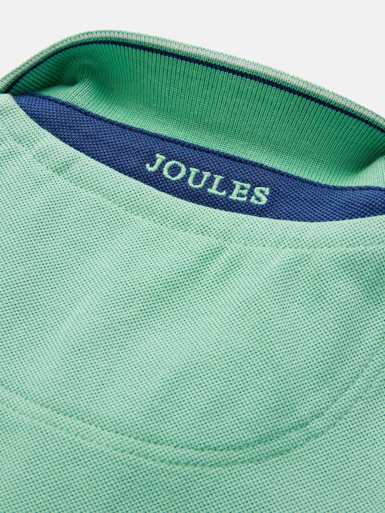 Joules Boys' Woody Green Pique Cotton Polo Shirt - Image 9 of 10