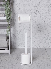 White Wire Toilet Roll Holder - Image 1 of 3