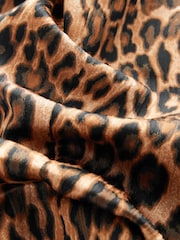 Leopard Satin Relaxed Ruched Sleeve Blazer - Image 7 of 7