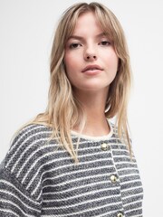 Barbour® Grey Rei Stripe Knitted Cardigan - Image 4 of 6
