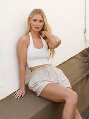 Gym King White Rib Halter Neck Top - Image 3 of 4