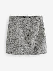 Black Boucle Textured Mono Mini Skirt - Image 5 of 6