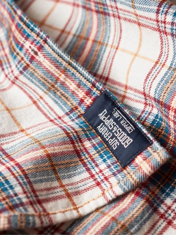 Superdry White Long Sleeve Cotton Lumberjack Shirt - Image 6 of 6