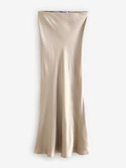 Champagne Gold Satin Midi Skirt - Image 5 of 5
