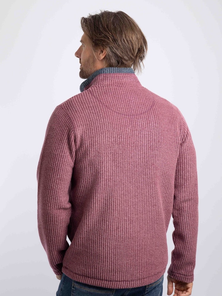 Qırmızı - Weird Fish Newark Quarter Zip Grid fleeces - 4şəkildən 2 şəkil