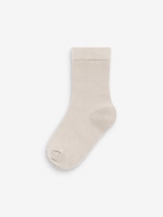 Khaki Zöld/Szürke - Cotton Rich Fine Rib Zoknik 7 Csomag - 8/ 4 kép