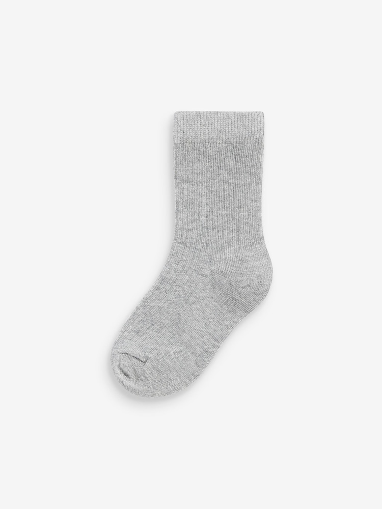 Khaki Green/Grey Cotton Rich Fine Rib Socks 7 Pack - Image 5 of 8