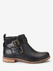Barbour® Black Buckled Jane Leather Ankle Boots - Image 1 of 4