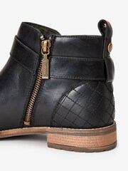 Barbour® Black Buckled Jane Leather Ankle Boots - Image 3 of 4