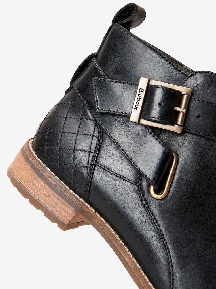 Barbour® Black Buckled Jane Leather Ankle Boots - Image 4 of 4