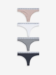 Rayas en rosa/azul - Pack de 4 bragas con logotipo - Imagen 1 de 10