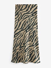 Zebra Animal Print Satin Midi Skirt - Image 5 of 6
