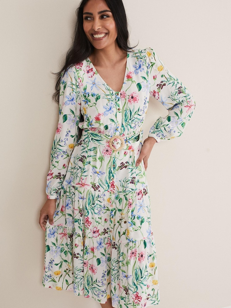 Phase Eight Cream Petite Maya Floral Midaxi Dress - Image 1 of 7