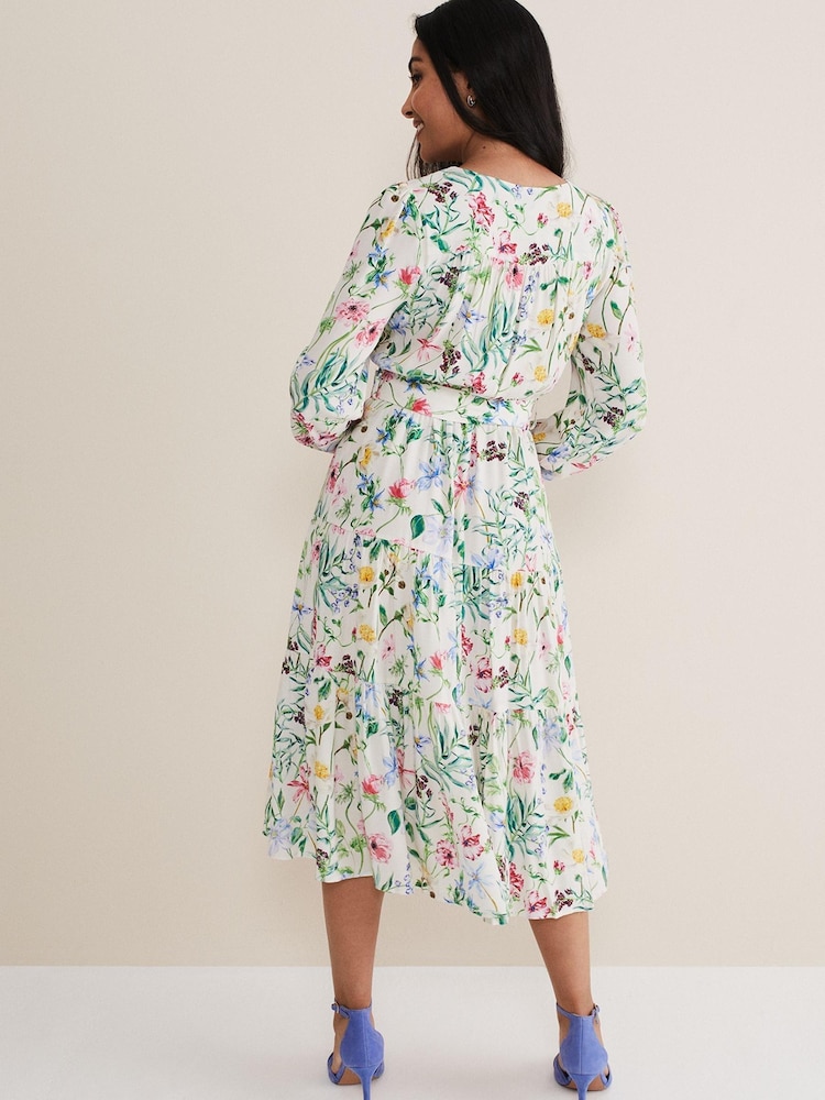 Phase Eight Cream Petite Maya Floral Midaxi Dress - Image 2 of 7