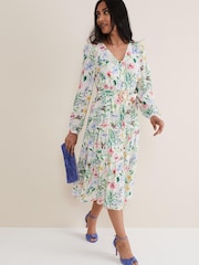 Phase Eight Cream Petite Maya Floral Midaxi Dress - Image 4 of 7