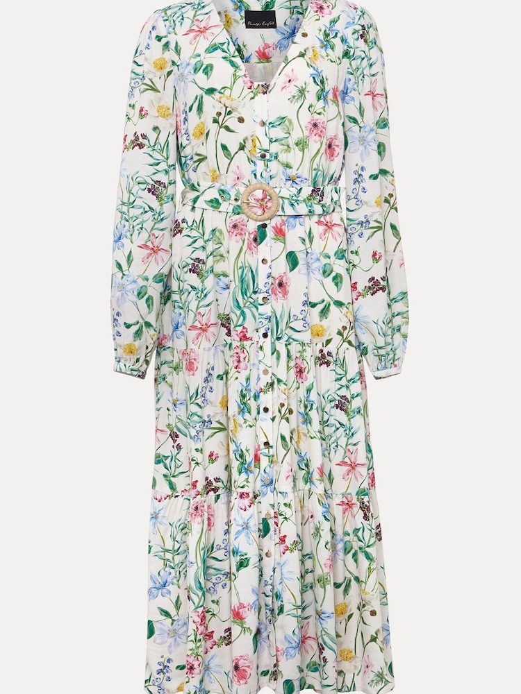 Phase Eight Cream Petite Maya Floral Midaxi Dress - Image 7 of 7