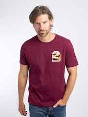 Weird Fish Red Geo Mountains Back Print Graphic T-Shirt - Image 1 of 6