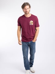 Weird Fish Red Geo Mountains Back Print Graphic T-Shirt - Image 3 of 6