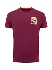 Weird Fish Red Geo Mountains Back Print Graphic T-Shirt - Image 5 of 6