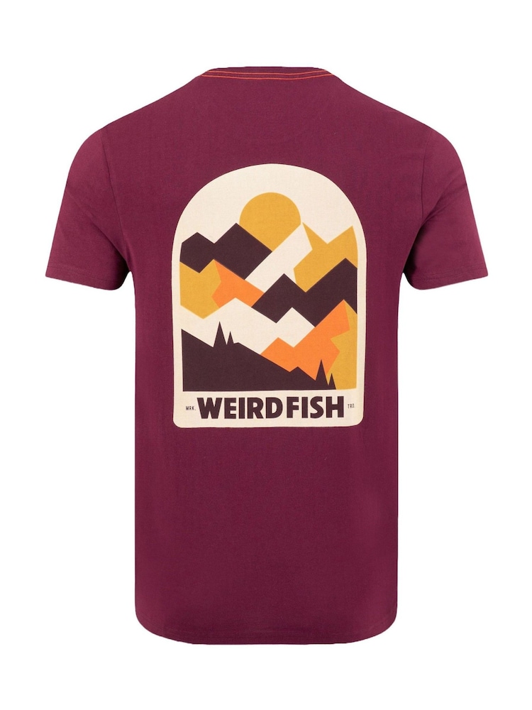 Weird Fish Red Geo Mountains Back Print Graphic T-Shirt - Image 6 of 6 Weird Fish Red Geo Mountains Back Print Graphic T-Shirt - Image 6 of 6