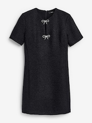 Black Boucle Bow Dress - Image 6 of 7